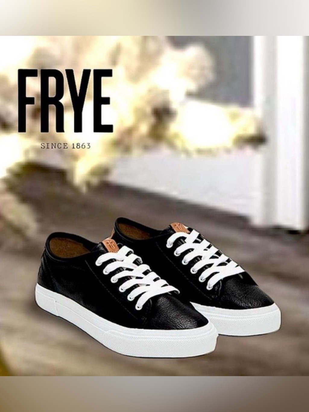 Frye Gia Low Lace Black Leather Sneakers Women’s Size 9